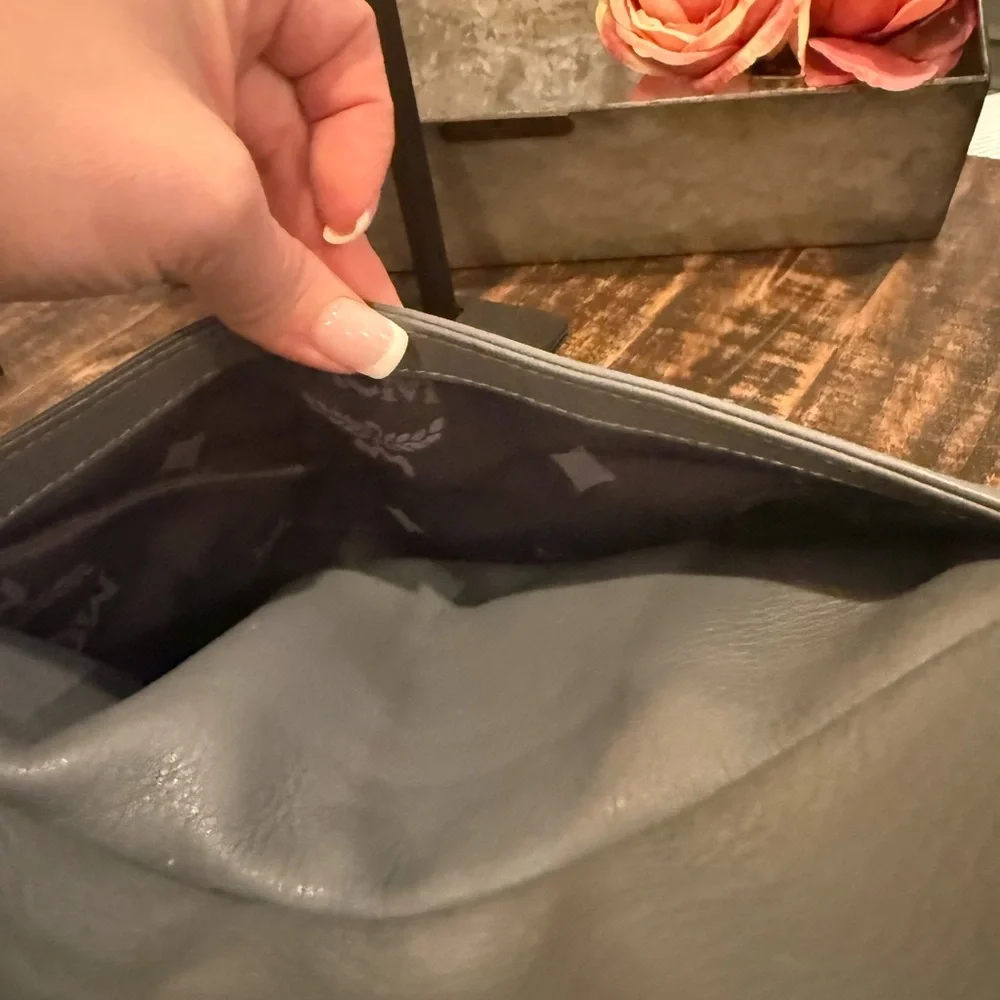 MCM Gray Leather 2-Way - Picture 10 of 14